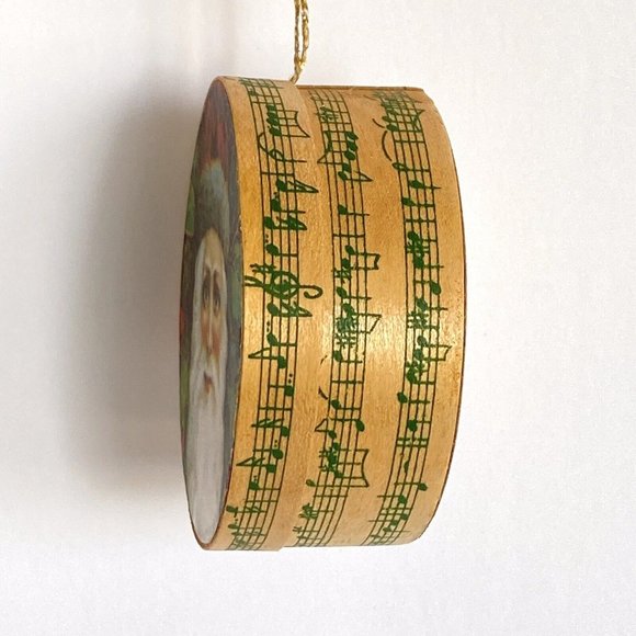 Santa Surprise Gift Box Ornament Lightweight Balsa Wood Musical Notes 3” - Picture 4 of 7